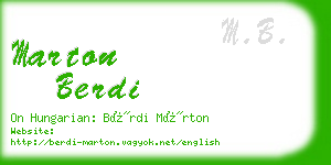 marton berdi business card